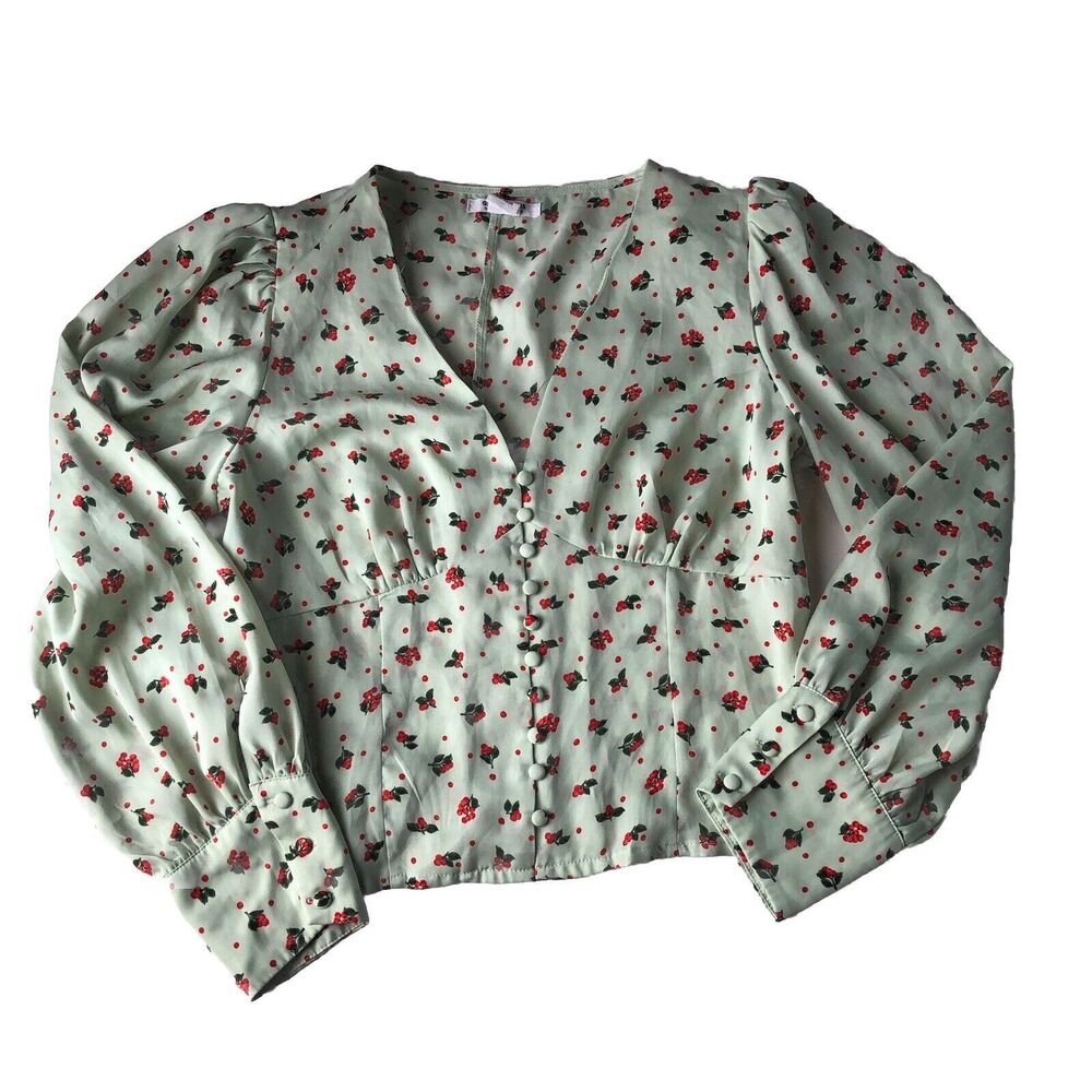 Glamorous Women’s Green Holly Print Blouse Size 10